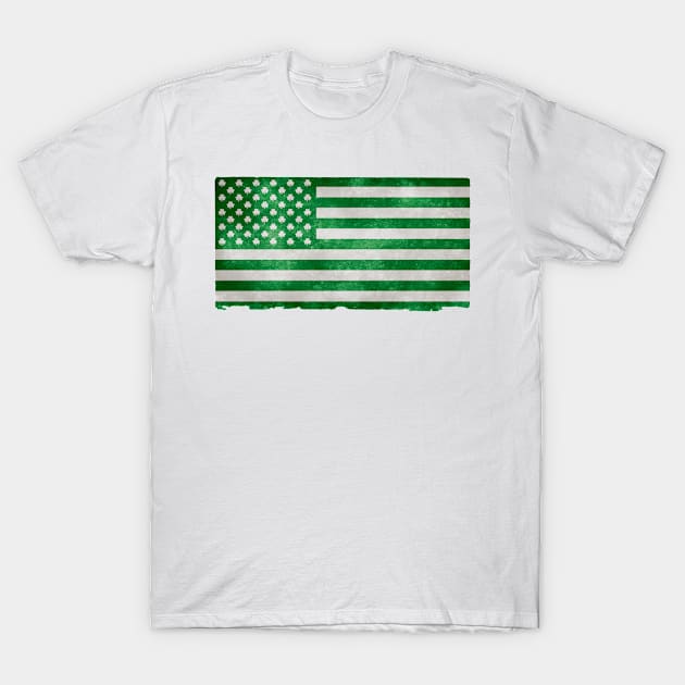 Irish American Green Flag | St. Patrick's Day Shamrock Beer T-Shirt by MerchMadness